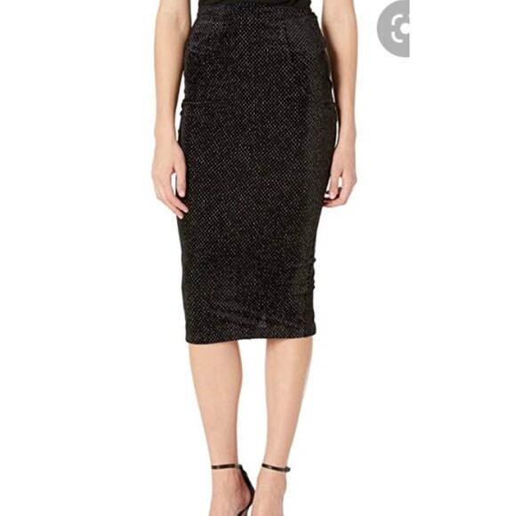 Unique Vintage Black Sparkle Wiggle Skirt 1X NWOT - Picture 1 of 5